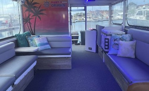 Party pontoon lounge with eskies